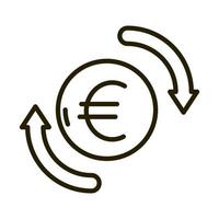Symbol für den Euro-Geldwechselgeschäft für Finanzinvestitionen