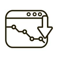 Verringern Sie das Symbol für das Statistikdiagramm der Website des Finanzgeschäfts der Börse vektor