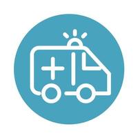 ambulans transport brådskande stöd medicinsk och hälsovård block stilikon vektor