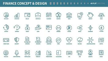 uppsättning av platt linje ikoner av finansiera begrepp och design. vektor begrepp för hemsida och app design och utveckling.
