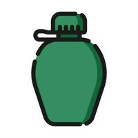 Militär- Kantine Wasser Flasche Symbol, Vektor Illustration