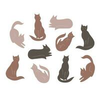 einstellen von Katze Figuren. süß Symbole zum Design. Vektor Illustration