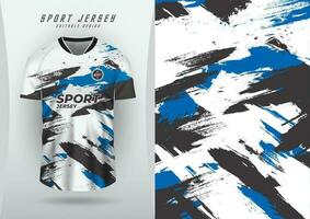 Hintergrund zum Sport Jersey Fußball Jersey Laufen Jersey Rennen Jersey Bürste Muster schwarz und Blau Weiß Hintergrund vektor