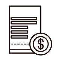 E-Commerce-Rechnung Geldeinkauf oder Zahlung Mobile Banking Line Style Icon vektor