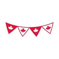 Kanada Tag Wimpel Flagge Ahornblätter Dekoration Feier Flat Style Icon vektor