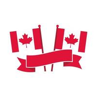 Kanada-Tage-kanadische Flaggen in der flachen Stilikone der Pole-Bannerfreiheitsfeier celebration vektor