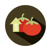 grönsaker färska tomater penningmarknad stigande livsmedelspriser blockera stilikon vektor