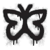 Graffiti Schmetterling Symbol mit schwarz sprühen Farbe vektor