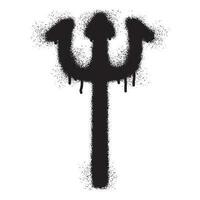 Dreizack Symbol Graffiti mit schwarz sprühen Farbe vektor