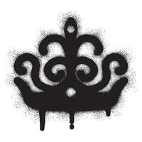 Graffiti sprühen Krone Symbol mit schwarz sprühen Farbe vektor