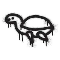 Schildkröte Graffiti mit schwarz sprühen Farbe vektor