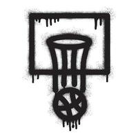 Basketball Band Graffiti mit schwarz sprühen Farbe vektor