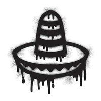 Sombrero Symbol Graffiti mit schwarz sprühen Farbe vektor