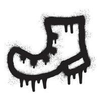 Stiefel Symbol Graffiti mit schwarz sprühen Farbe vektor