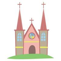 ClipArt av kyrka. medeltida de rike kyrka i vektor. vektor översikt fantasi monark rike.