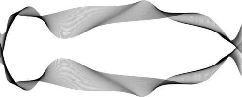 schwarz Weiß Welle Linie bewirken Rahmen mit Kopieren Raum vektor