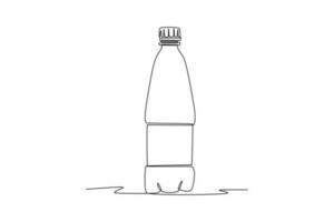 kontinuierlich einer Linie Zeichnung Verpackung Flasche Konzept. Single Linie zeichnen Design Vektor Grafik Illustration.