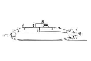kontinuerlig ett linje teckning hav resa transport begrepp. enda linje dra design vektor grafisk illustration.