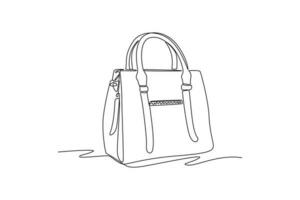 Single einer Linie Zeichnung Einkaufen Taschen und Körbe Konzept. kontinuierlich Linie zeichnen Design Grafik Vektor Illustration.