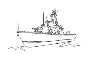 Single einer Linie Zeichnung Armee, Luft Macht und Marine. Militär- Konzept. kontinuierlich Linie zeichnen Design Grafik Vektor Illustration.