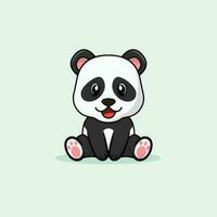 vektor söt bebis panda tecknad serie Sammanträde ikon illustration.