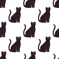 niedliche Cartoon-schwarze Katze-Vektor-Illustration vektor