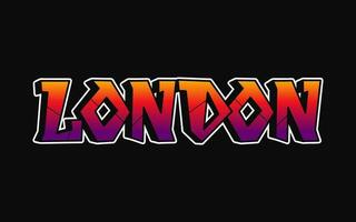 London Stadt - - Single Wort, Briefe Graffiti Stil. Vektor Hand gezeichnet Logo. komisch cool trippy Wort London, Mode, Graffiti Stil drucken T-Shirt, Poster Konzept