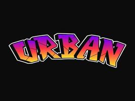 urbanes Wort trippy psychedelische Graffiti-Stil letters.vector handgezeichnete Doodle-Cartoon-Logo urbane Illustration. lustige coole trippige buchstaben, mode, graffiti-stildruck für t-shirt, plakatkonzept vektor