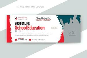 Kinder Schule Bildung Sozial Medien Post Netz Banner und Zeitleiste Startseite Vorlage Design vektor