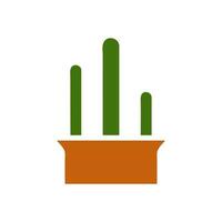 Pflanze Symbol solide braun Grün Farbe Symbol Illustration. vektor