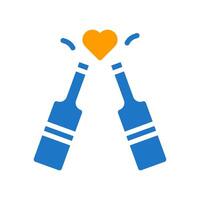 Wein Liebe Symbol solide Blau Orange Stil Valentinstag Illustration Symbol perfekt. vektor