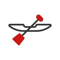 kanot ikon duotone röd svart Färg sport symbol illustration. vektor