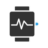 Smartwatch Symbol solide Blau schwarz Farbe Sport Symbol Illustration. vektor