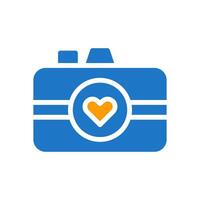 Bild Liebe Symbol solide Blau Orange Stil Valentinstag Illustration Symbol perfekt. vektor