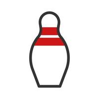 Bowling Symbol Duotone rot schwarz Farbe Sport Symbol Illustration. vektor