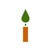 växt ikon fast brun grön Färg symbol illustration. vektor