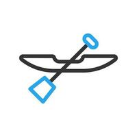 kanot ikon duofärg blå svart Färg sport symbol illustration. vektor
