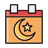 muslimischer Kalender Eid Mubarak islamische religiöse Feierlinie und Füllsymbol and vektor