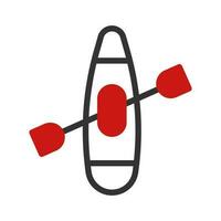 Kanu Symbol Duotone rot schwarz Farbe Sport Symbol Illustration. vektor