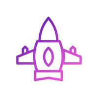 Flugzeug Symbol Gradient lila Rosa Farbe Militär- Symbol perfekt. vektor