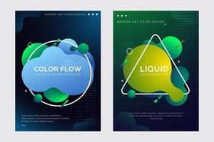 dynamisk modern vätske- och flytande affisch- och omslagsdesign vektor