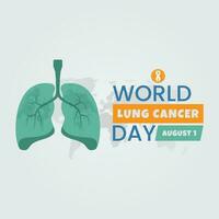 Welt Lunge Krebs Tag mit Weiß Hintergrund Vektor