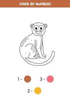 Farbe Karikatur Affe durch Zahlen. Arbeitsblatt zum Kinder. vektor