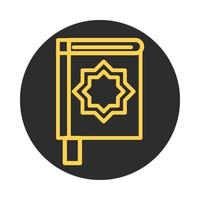 koranbuch heiliger eid mubarak islamischer religiöser feierblock und liniensymbol vektor