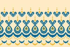 ethnisches ikat-nahtloses muster im stammes-. Aztekischer geometrischer ethnischer Ornamentdruck. Ikat-Musterstil. vektor