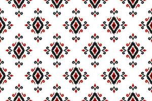 etnisk ikat sömlös mönster i stam. amerikansk, mexikansk stil. aztec geometrisk prydnad skriva ut. vektor