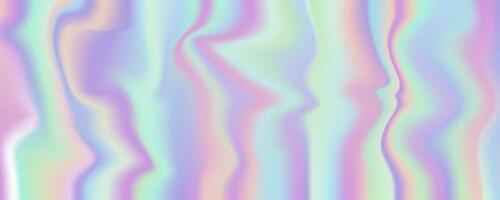 Hologramm Textur Hintergrund. irisierend gestreift Gradient. Neon- Regenbogen Pastell- vereiteln. Einhorn Perle Hintergrund. Vektor