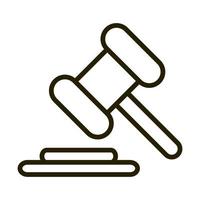 Gesetz Hammer Gerechtigkeit Finanzgeschäft Börse Symbol Linie Stil vektor