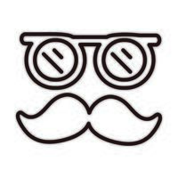 Brille und Schnurrbart Retro-Feier Linienstil-Symbol vektor