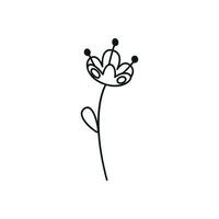 hand dragen linjär vektor illustration av en blomma